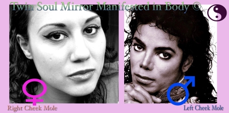 Twin Soul Physical Science Documentation Series: Mirroring Identical Cheek Moles (Private 2007 Data between Susan Elsa & Michael Jackson) ©