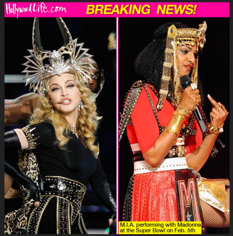 Madonna also in 2012 like Rihanna during Superbowl using our Brand of IsIs mixed with INSULTING ROMAN ELEMENTS
