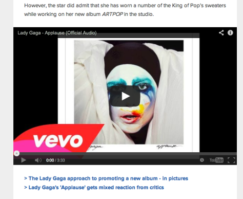 Lady Gaga promotes ARTPOP Album and Fraud App with Michael Jackson´s auctioned Clothes