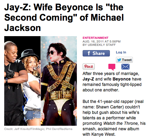 Beyonce Second Coming of Michael Jackson PR Lies: JayZ and Beyonce abuse Twin Soul Data and Film Production details song title and brand of Michael Jackson and Susan Elsa